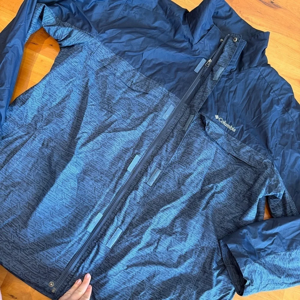 Columbia Men's Navy Blue Jacket insulated 3X TALL like new Raincoat snow